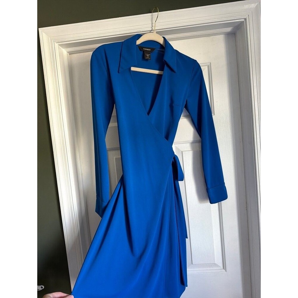Express Blue Wrap Dress